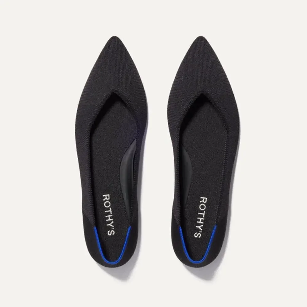 Rothy's The Point Ballet Flat Slip-On Lightweight Black Size 10 NWOB